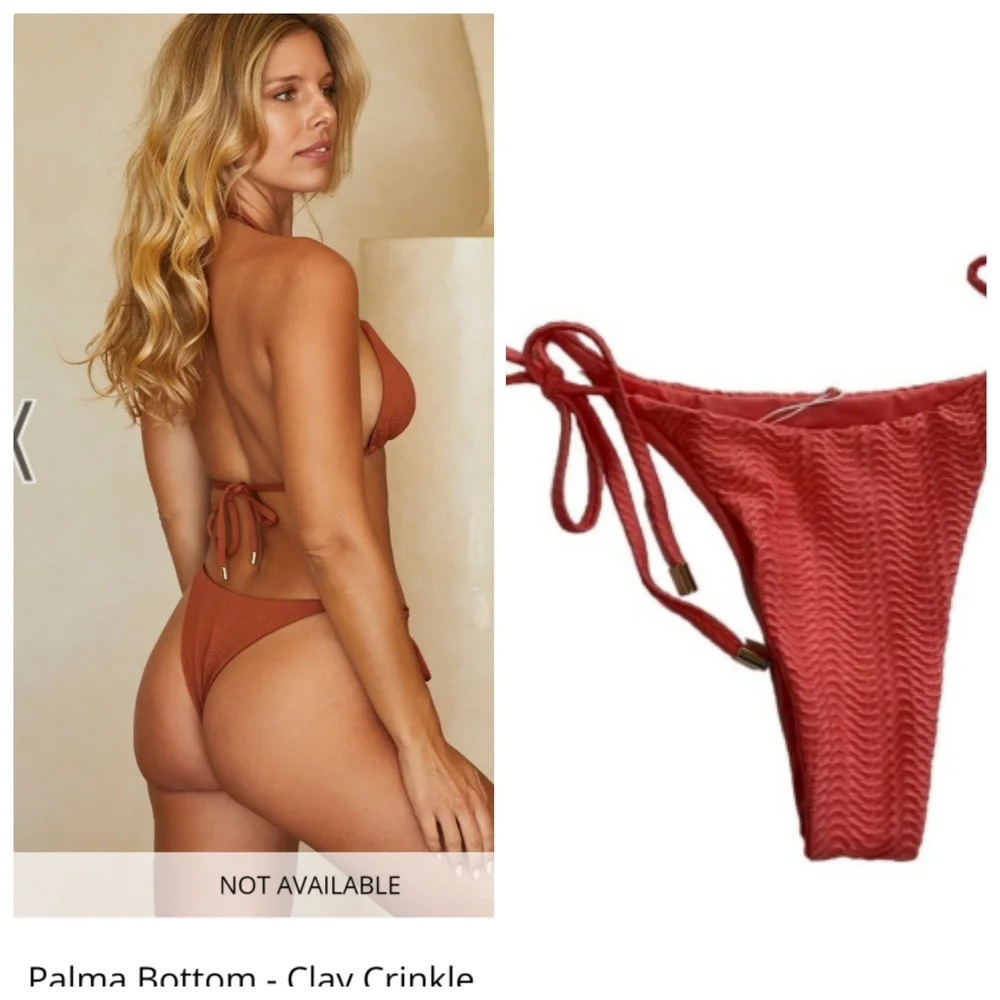 Nwot SET Monday swimwear ribbed cocoa brown s Portugal top + Palma bottom xs